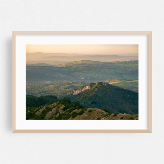 Tatras View, Zakopane 02 - Zakopane Małopolskie Poland Photography Landscape Mountain Nature Scenic Rural Autumn Sunset Oak Framed Wall Art Print 5 x 7 inches