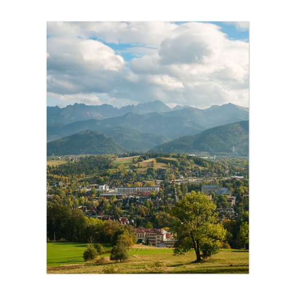 The Tatras From Ząb 01 - Ząb Małopolskie Poland Photography Mountain Landscape Scenic Autumn Nature Rural Forest Unframed Wall Art Print 24 x 30 inches