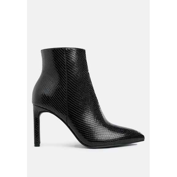 Tatria Textured Stiletto Heel Ankle Boots