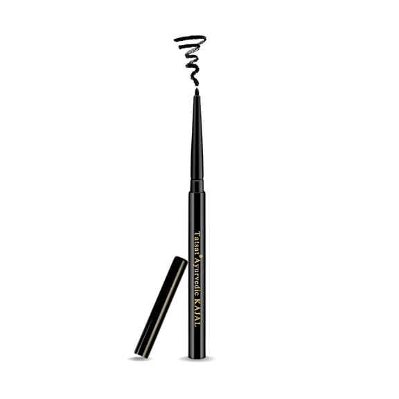 Tatsat Ayurvedic Kajal Pencil | 100% Natural & Lead-Free Herbal Eyeliner | Long Lasting, Smudge-Resistant Kohl | Safe for Sensitive Eyes, Babies & Contact Lens Users | Triphala, Castor Oil Formula
