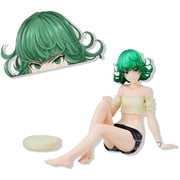 Tatsumaki Figure and Sticker Pack Figure Anime Training Outfit Design One Punch Man Tatsumaki Relax Time Figure Office Decor Collectible 3.5 Collectible Figure Sticker DTF UV