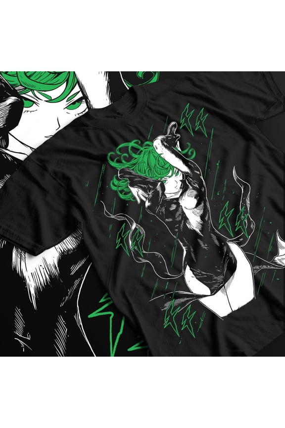 Tatsumaki Tornado of Terror S-Class Rank 2 Psychic Graphic Tee, Black Cotton Unisex T-Shirt