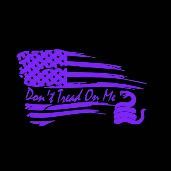 Tattered Flag with DTOM Snake Live Free or Die Vinyl Decal Sticker UV & Waterproof Bumper Window Laptop Automotive Water Bottle Gift accessories PURPLE 11"