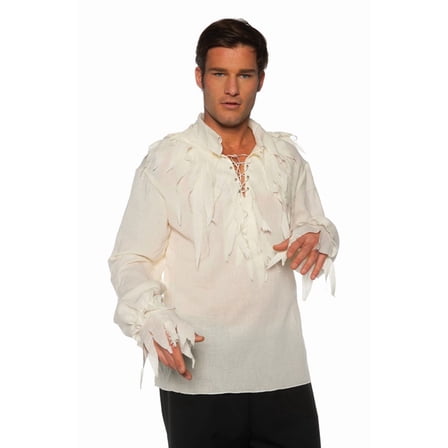 Tattered Pirate Shirt Cream Adult Costume