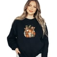 thumbnail image 1 of Tattered Pumpkin Fall Sweatshirt Funny Women Thanksgiving Casual Long Sleeve Graphic Shirts Pullover Tops, 1 of 4