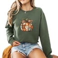 thumbnail image 1 of Tattered Pumpkin Fall Sweatshirt Funny Women Thanksgiving Casual Long Sleeve Graphic Shirts Pullover Tops, 1 of 4