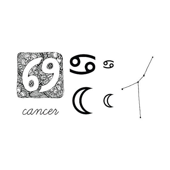 Cancer Constellation Temporary Tattoo Set (2 tattoos) – TattooIcon