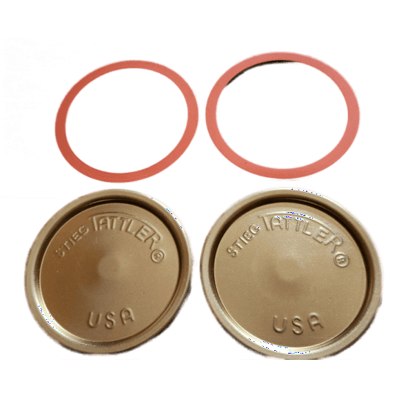 Tattler Canning Lids 50 Count Seal-Loc DISPOSABLE Wide Mouth Metal Lids With Rubber Rings
