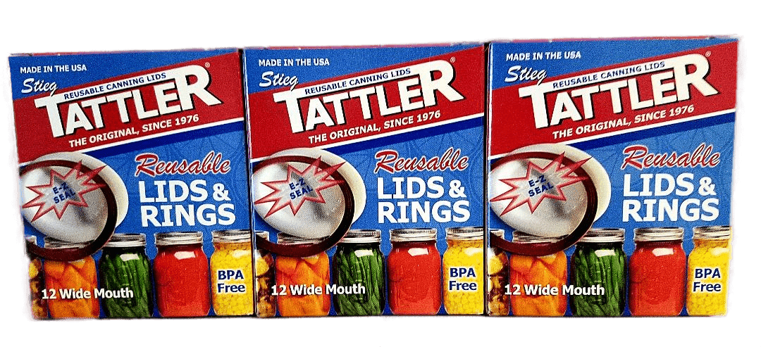 Tattler E-Z Seal Reusable Canning Lids - 3 Dozen Boxed - Wide Mouth ...