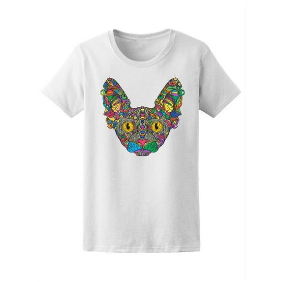 Tattoed Sphinx Cat With Colors T-Shirt Women -Image by Shutterstock, Female Medium