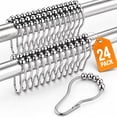 thumbnail image 1 of Tattom 24 Pack Stainless Steel Shower Curtain Hooks, Rust Resistant Roller Rings with Gliding Balls, Polished Nickel Heavy Duty Hangers for Bathroom Rods, 1 of 6