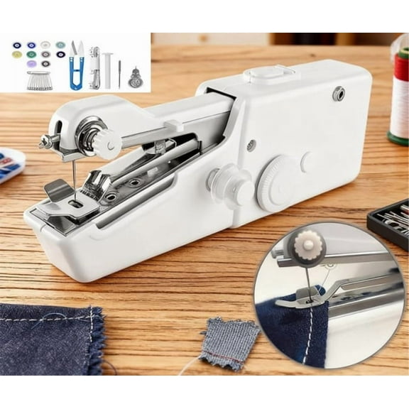 Tattom Handheld Sewing Machine, 29 PCS Mini Handheld Sewing Machine, Quick Portable Mending Machine, perfect for Beginners Sewing DIY Curtain Fabric Cloth Jeans Pet Clothes