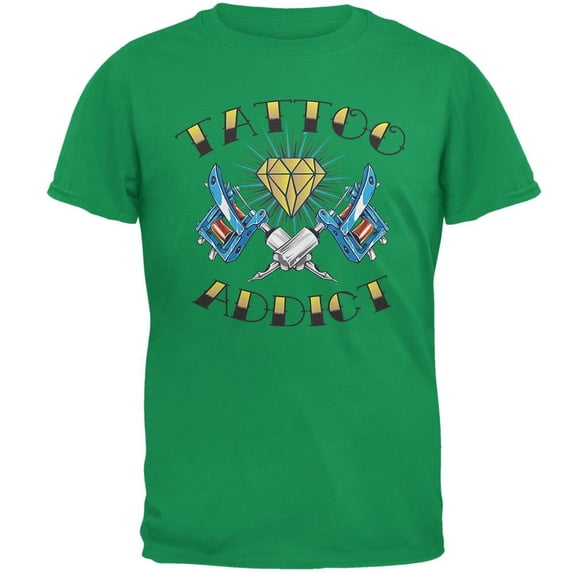 Tattoo Addict Irish Green Adult T-Shirt - X-Large