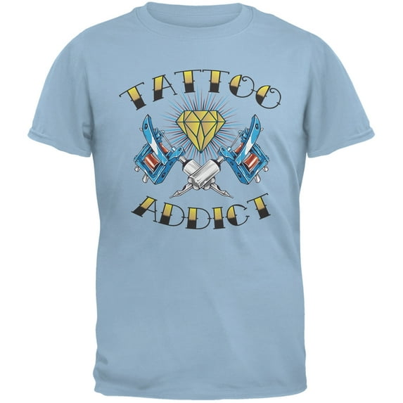 Tattoo Addict Light Blue Adult T-Shirt - Small