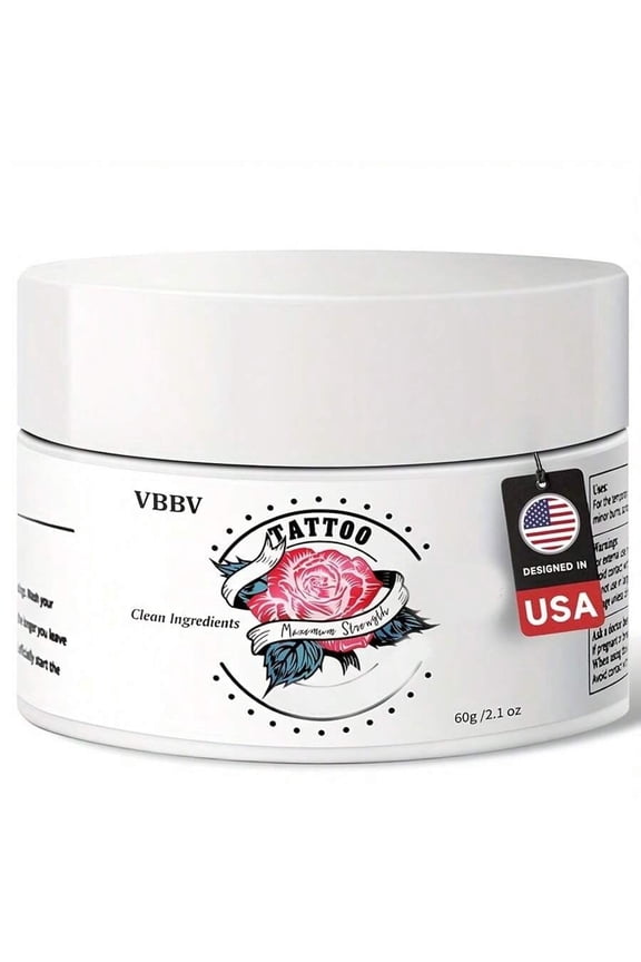 Tattoo Aftercare 2.1oz Tattoo Balm, Heals + Protects New Tattoos and Rejuvenates Older Tattoos - 100% Vegan Cream No-Petroleum