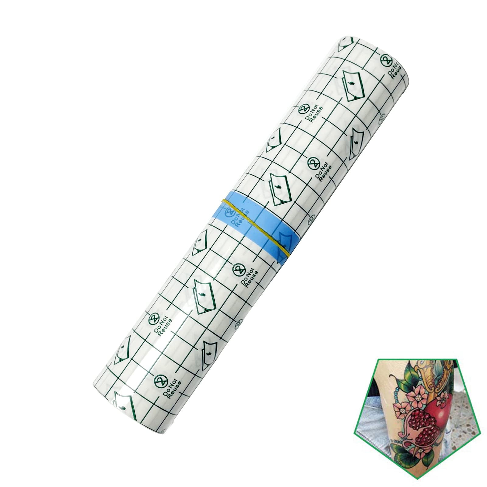 Tattoo Aftercare Bandage Roll 8"x 2 Yard Waterproof Transparent Film