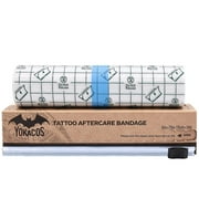 YOKACOS Tattoo Aftercare Bandage Roll, Tattoo Ink Wrap with Sliding Cut 6''x2.2 Yard, Second Skin Derm Shield Protection Transparent Film Dressing Waterproof Breathable Stretch Adhesive Cover Tattoo Supplies