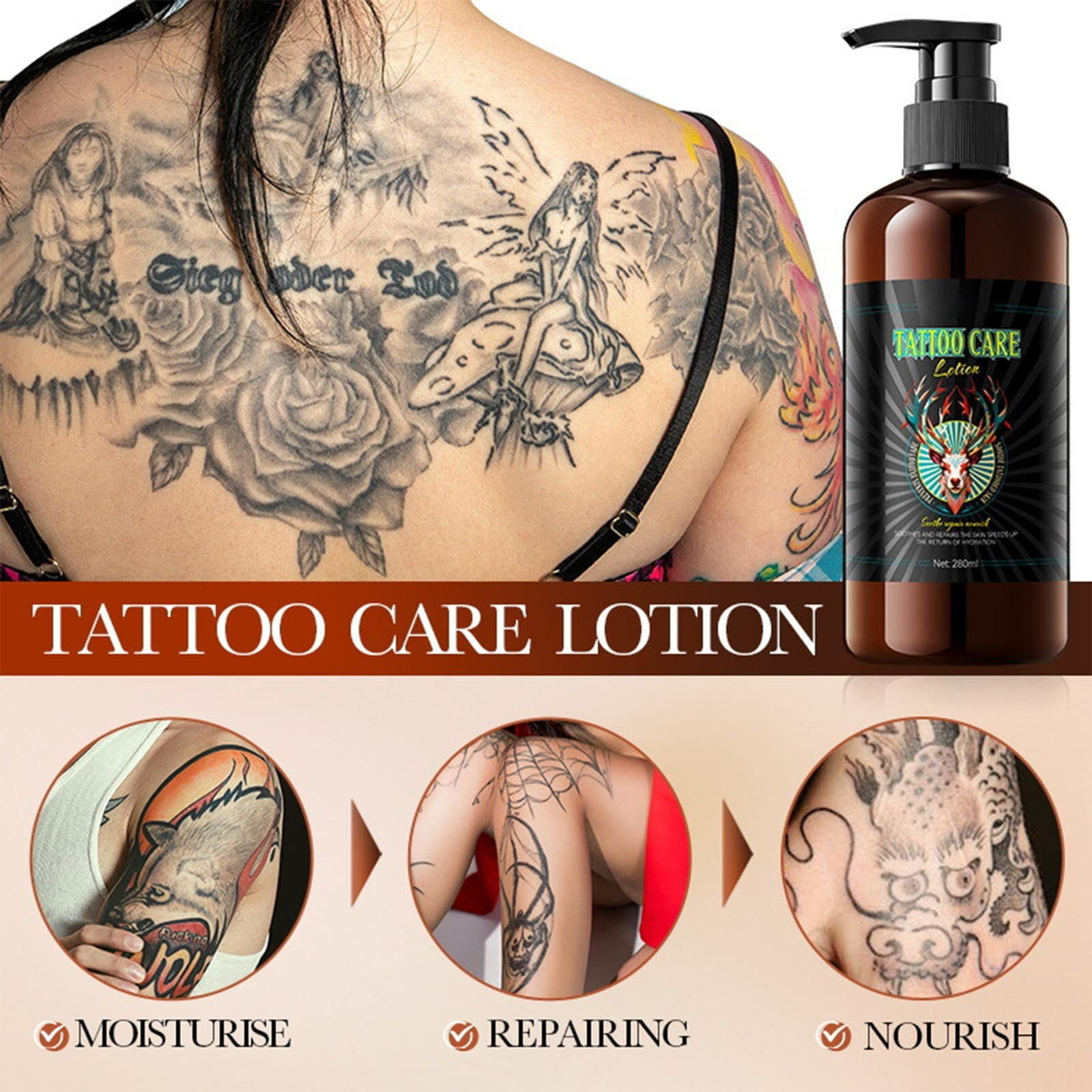 Tattoo Aftercare Moisturizing Body Lotion 280g | Intensive Hydration ...