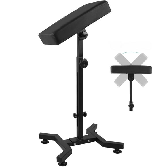 Tattoo Arm Rest, Tattoo Armrest Stand Equipment, 180Rotation Adjustable Height Chair Frame Four-corner base Stability Strongly,  Foldable Arm Rest Stand for Tattoo Studio Tattoo Artists