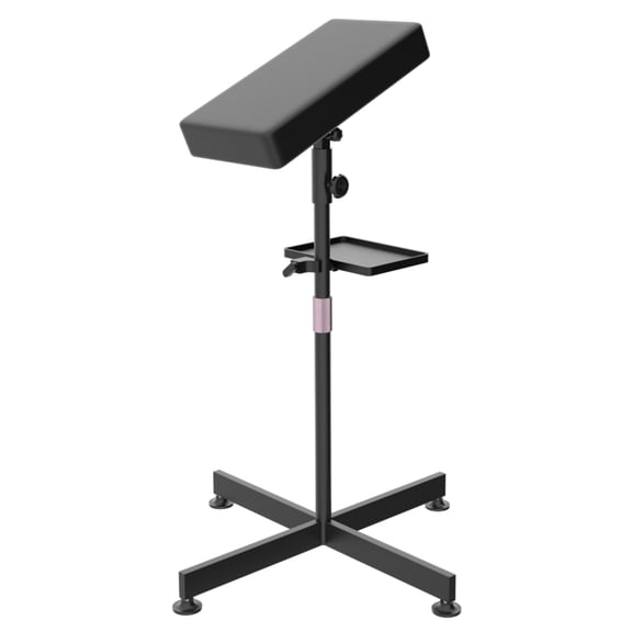 Tattoo Armrest Stand with 360 Rotating Tray, Adjustable Arm Rest Stand Height 2237", 180 Tilt & 360 Rotation Thick Cushion Pad, X-Base Stable Support for Professional Tattoo Artists