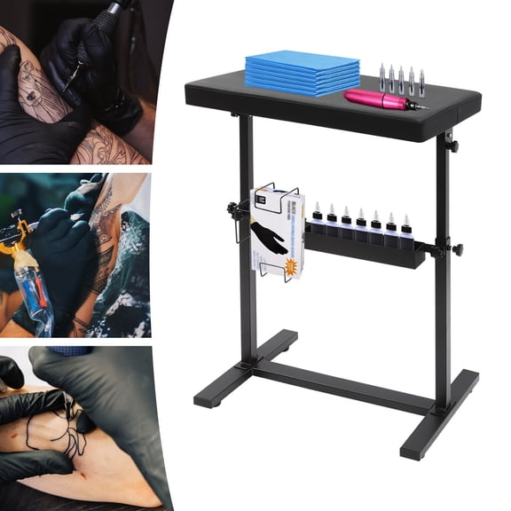 Tattoo Armrest Stand Tilting Tattoo Workstation w/ PU panel + Height-Adjustable