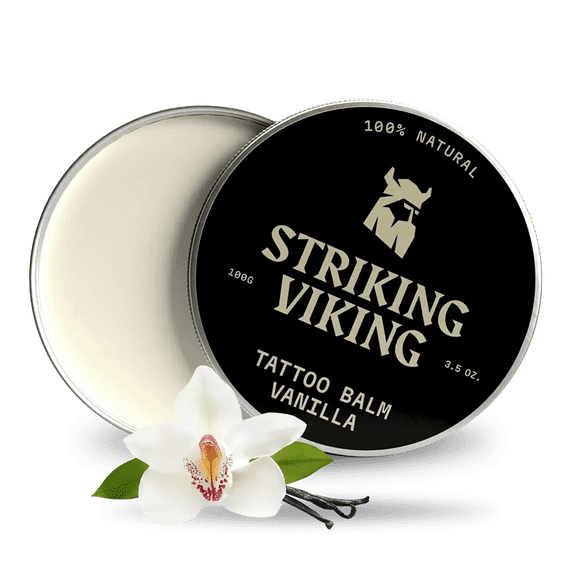 Striking Viking Tattoo Balm Moisturizing Healing Aftercare Skin Care 100g Vanilla Formula