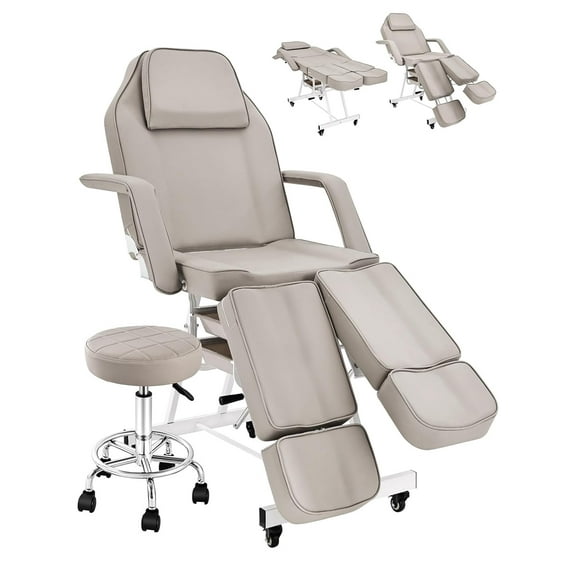 Tattoo Bed Tattoo Chair for Artist with Wheels, Facial Chairs for Esthetician Professional Adjustable Extension Lash Bed Massage Salonbed Spa Chair