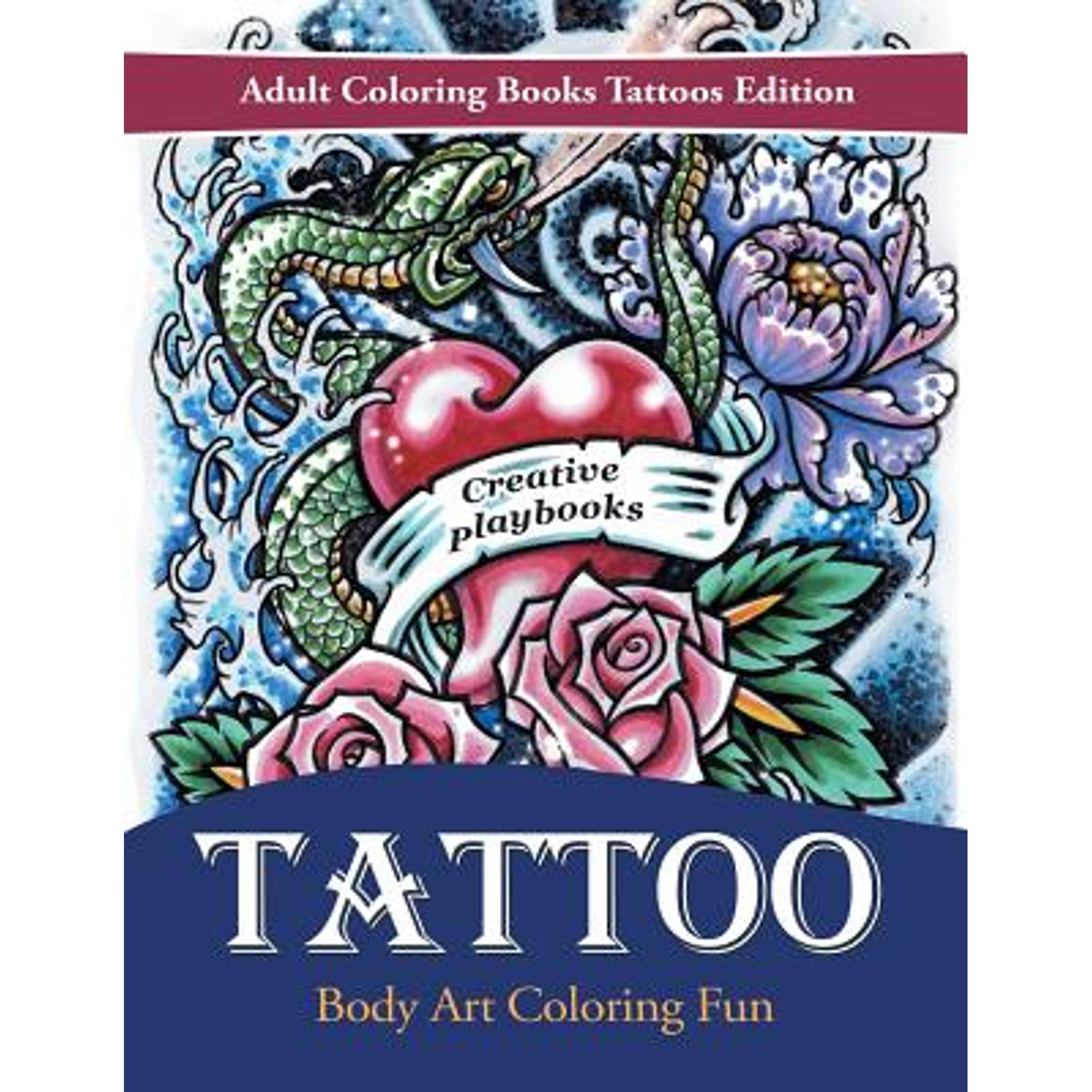 Pre-Owned Tattoo Body Art Coloring Fun - Adult Coloring Books Tattoos Edition (Paperback) by Creative Playbooks