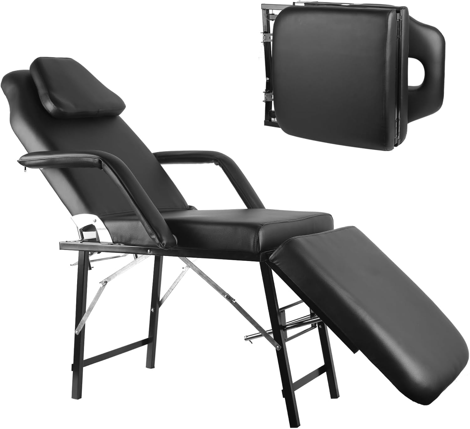 Tattoo Chair, Adjustable Massage Facial Table Bed with Storage Bag, 73