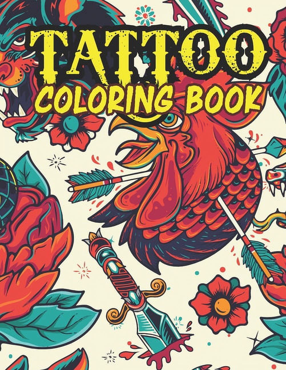 Tattoo Coloring Book: Amazing Tattoo Coloring Book for Your Son ...