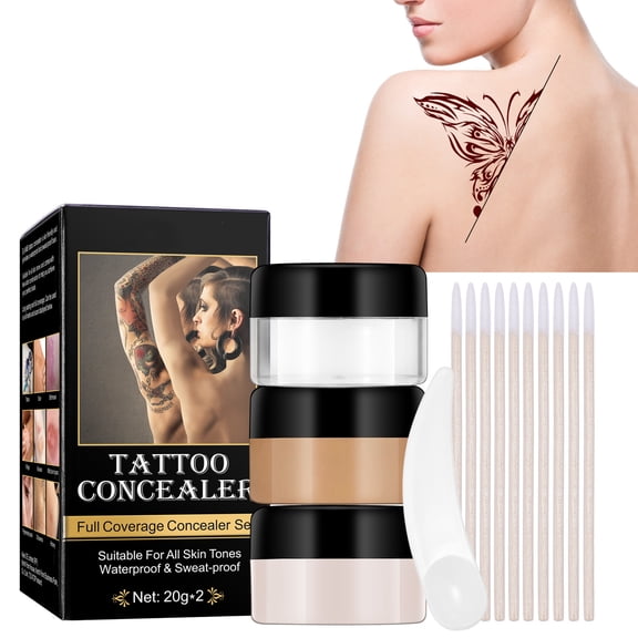 Tattoo Concealer, Coverage Concealer Set, Long Lasting, Waterproof & Sweatproof for All Skin Tones