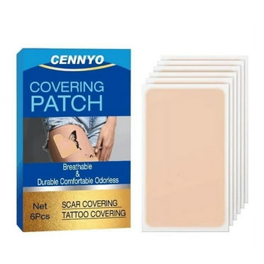 Tattoo Cover Up Makeup Waterproof, Ultra Thin Tattoo Cover Up Patch for Tattoo Scar and Birthmarks, Invisible Waterproof Skin Tone Concealer Sticker for Covering Up Scars Tattoos, 6 Count