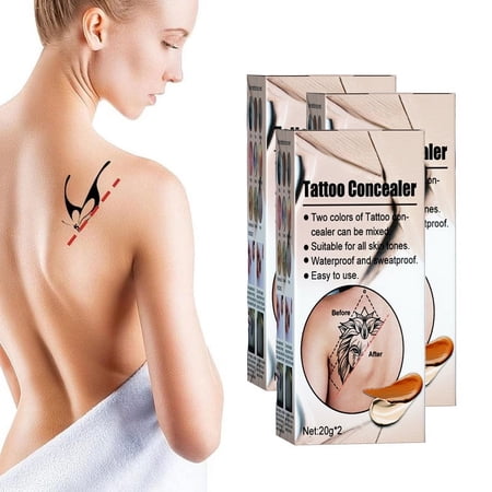 Tattoo Cover Up,2 Colors Makeup Waterproof, Invisible Skin Concealer Set, Long Lasting Suitable for Dark Spots, Scars,Vitiligo??PCS??,ACTIVE,PUBLISHED,",Beauty