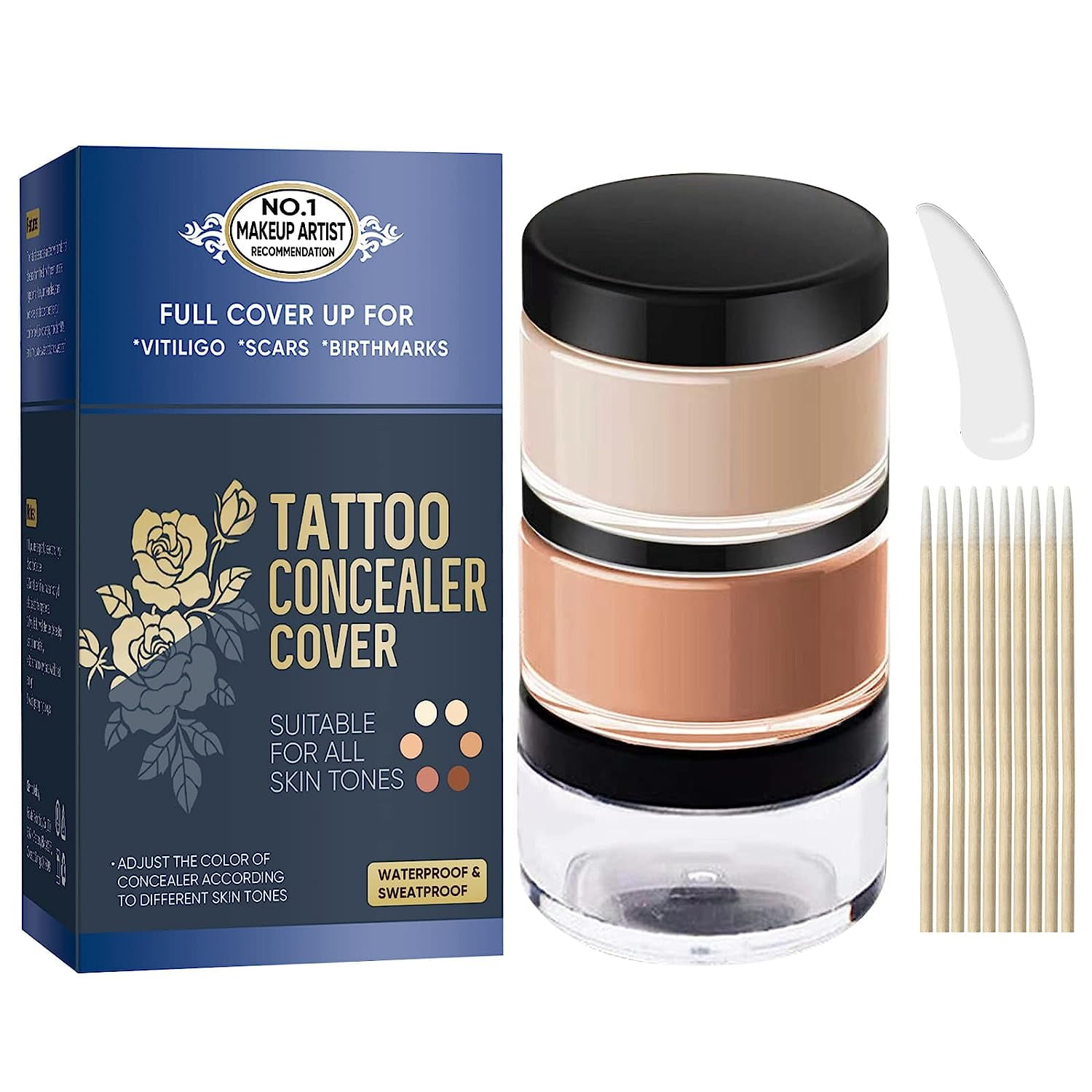 Tattoo Cover Up, Tattoo Cover up Makeup Waterproof, 2 Colors Waterproof