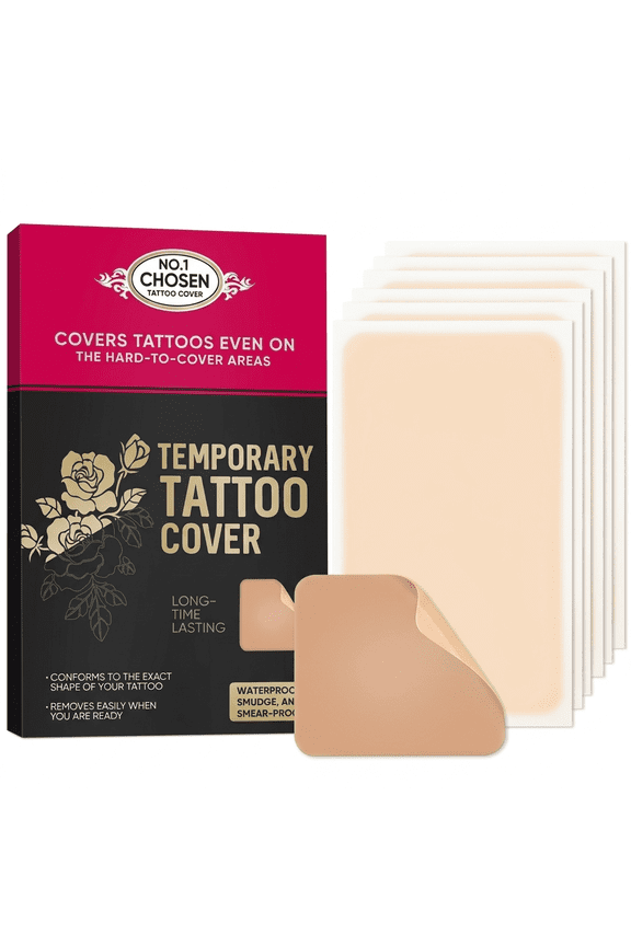 Tattoo Cover Up Patch- Waterproof Skin Concealing Tape for Swimming and Gym, Breathable Flesh Patches to Hide Scars & Birthmarks , 6 Pcs