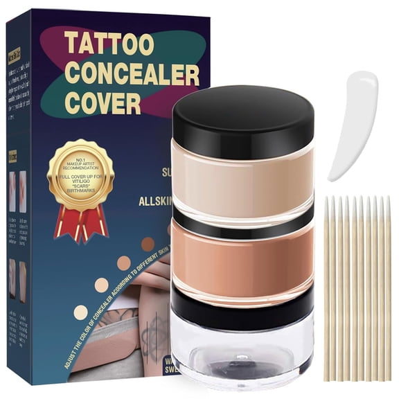Tattoo Cover Up, Waterproof & Sweatproof Tattoo Cover Up Makeup,, 2 Colors