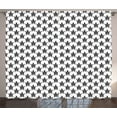 thumbnail image 1 of Ambesonne Tattoo Curtains 2 Panel Set, Maori Turtles Art, 108" x 96", Black White, 1 of 3