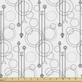 thumbnail image 1 of Ambesonne Tattoo Fabric by the Yard Upholstery, Moons Circles Sticks Drawing, 1 Yard, Black White, 1 of 4