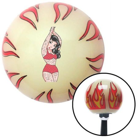 Tattoo Girl Ivory Flame Shift Knob with M16 x 1.5 Insert Shifter Auto Manual Custom Brody