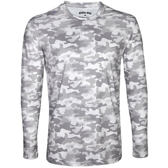Tattoo Golf Performance Golf Long Sleeve Undershirt, Camo White, Small