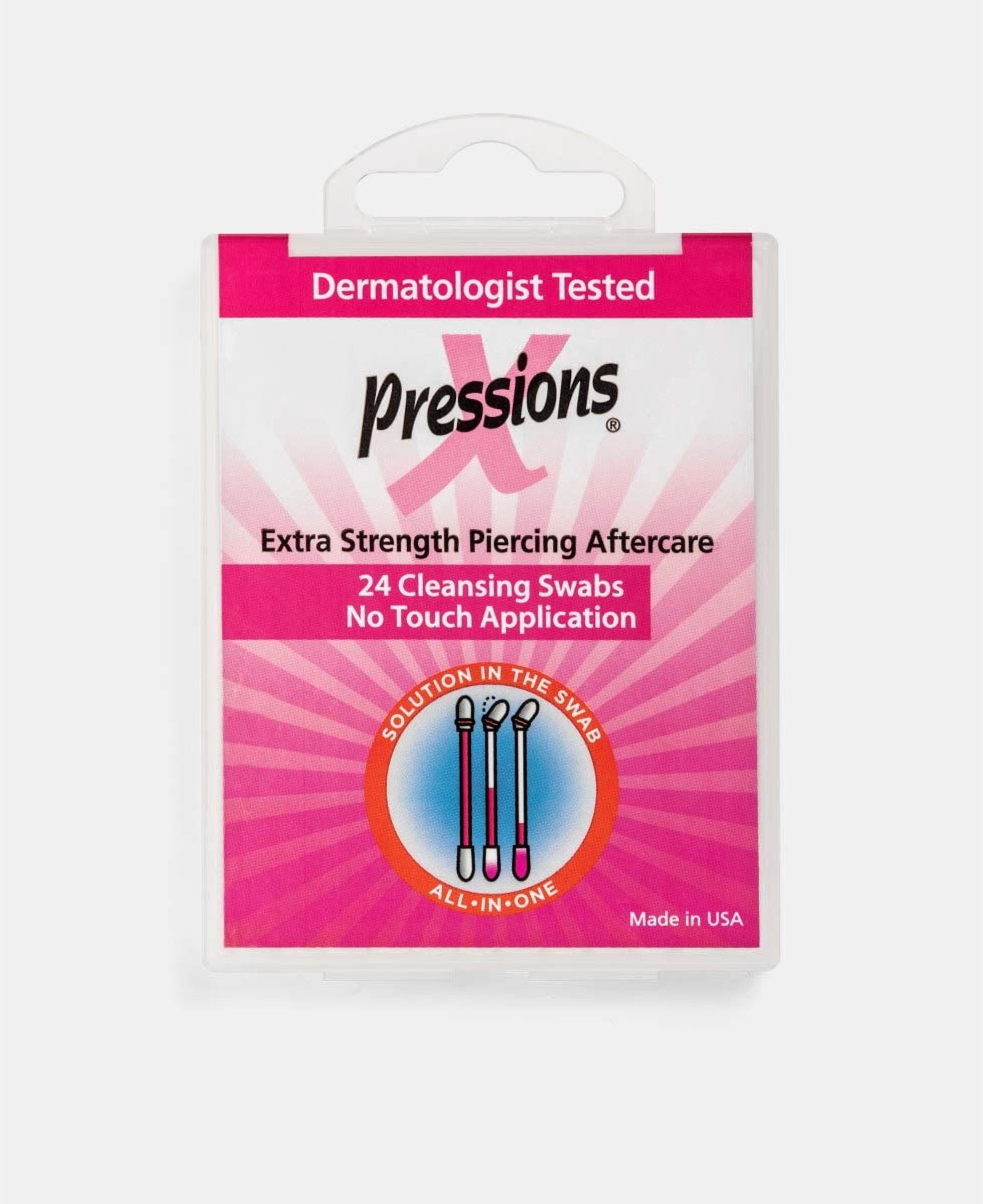 Tattoo Goo X-Pressions Extra Strength Piercing Aftercare Swabs, Antiseptic Swabs for Oral and Dermal Piercings, Sodium and Alcohol-Free - 24 Swabs
