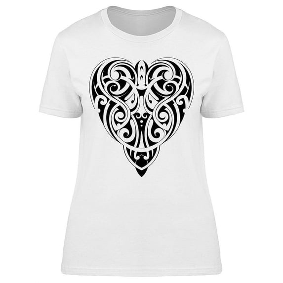 Tattoo Heart Shape Graphic T-Shirt Women -Image by Shutterstock, Female Medium
