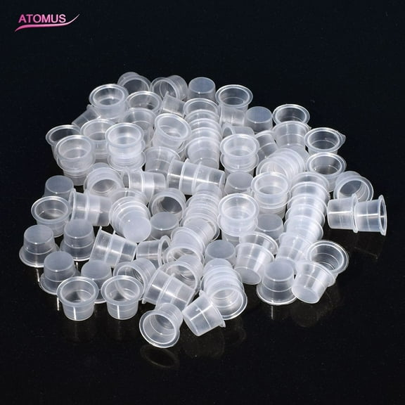 Tattoo Ink Caps Small - 100PCS Disposable Tattoo Ink Cups Pigment Ink Caps Microblading Ink Cups for Tattooing Small Tattoo Supplies (15mm)