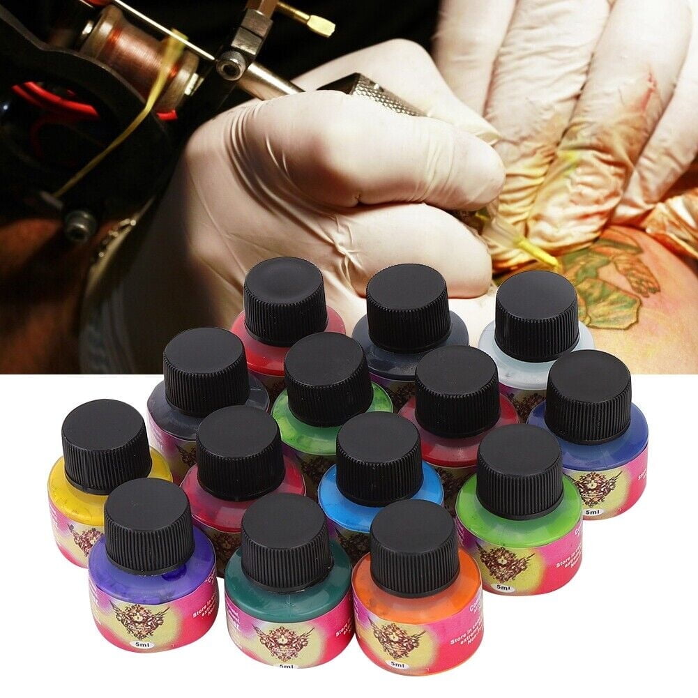 Tattoo Ink Color Set 14 Colors, Professional Bottle Tattoo Ink Set for