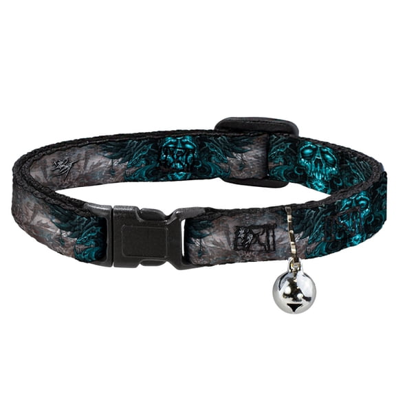 Tattoo Johnny Breakaway Cat Collar With Bell, Plastic Clip, Easy Adjustable, Tattoo Johnny Star Machine, 8.5 to 12 Inches 0.5 Inch Wide