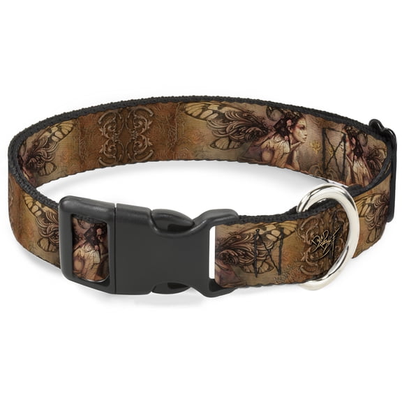 Tattoo Johnny Pet Collar, Dog Collar Plastic Buckle, Tattoo Johnny Bollt Fairy, 9.5 to 14.5 Inches 0.5 Inch Wide