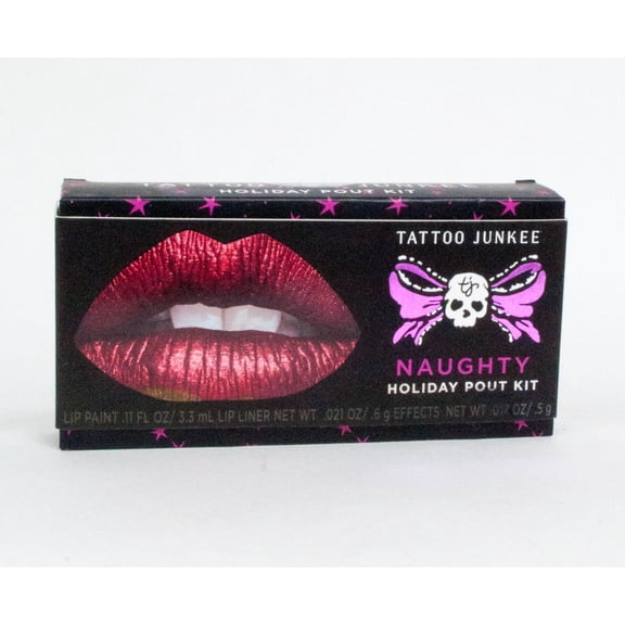 Tattoo Junkee 1 Naughty Holiday Pout Kit & 1 Party Time Metallic Lipstick