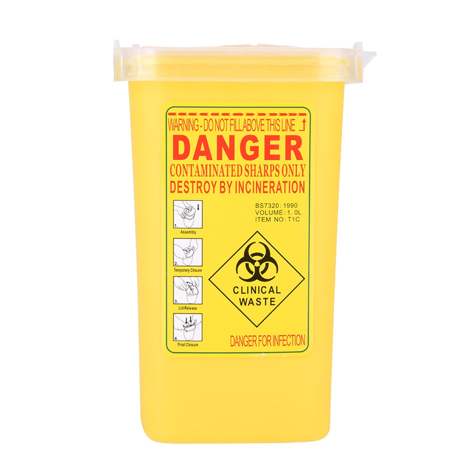 Sharps Bin Biohazard Needle Container Tattoo Medical Plastic Sharps