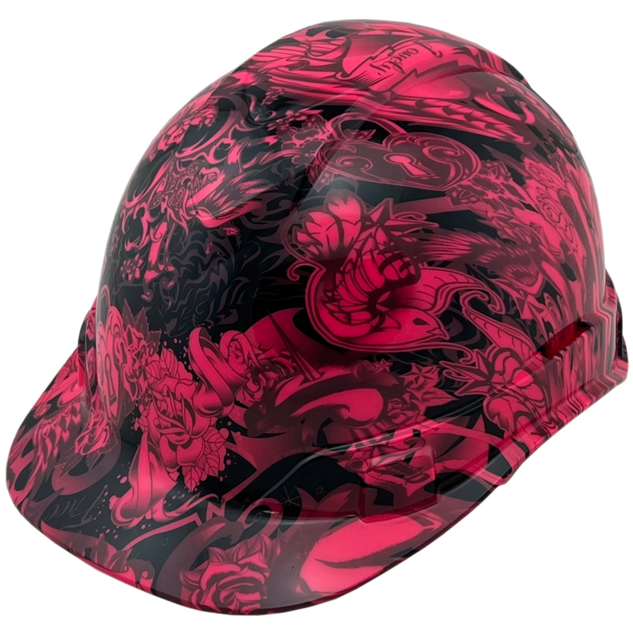 Tattoo Pink Hydro Dipped Hard Hats Cap Style