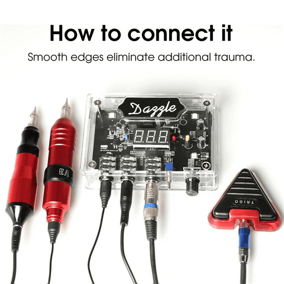 Tattoo Power Transparent Dual Mode LED Fog Integrated Regulator Suitable for Coils and Rotary Pens US-Plug